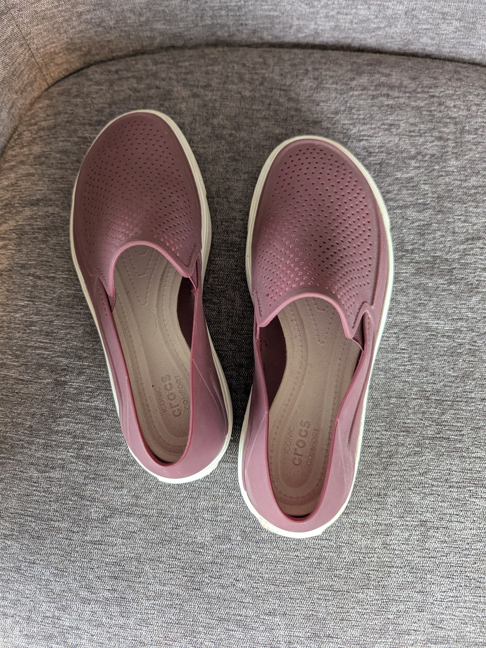 CROCS Women's Slip-On Shoes in Burgundy